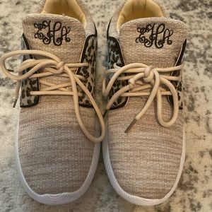 Worn once Monogrammed EAH Cheetah Print Sneakers
